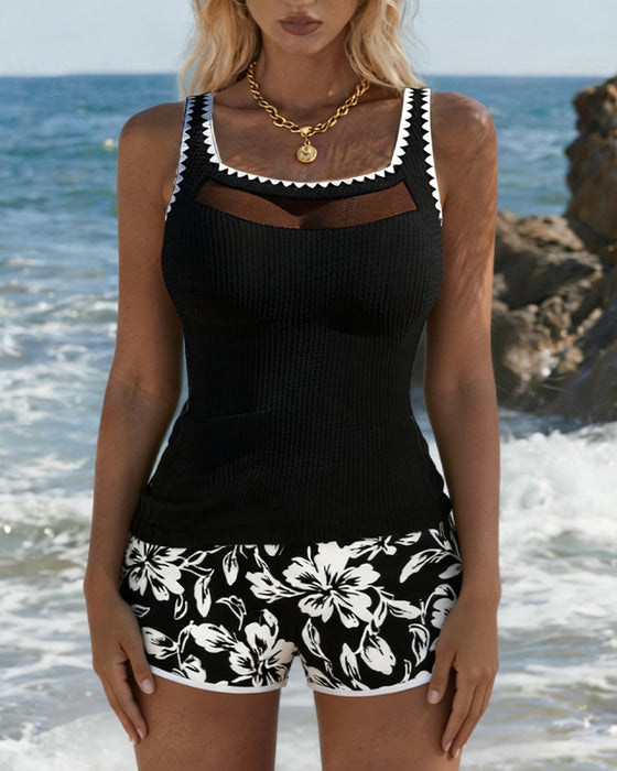 Tankini Kontrastfarve Boxer