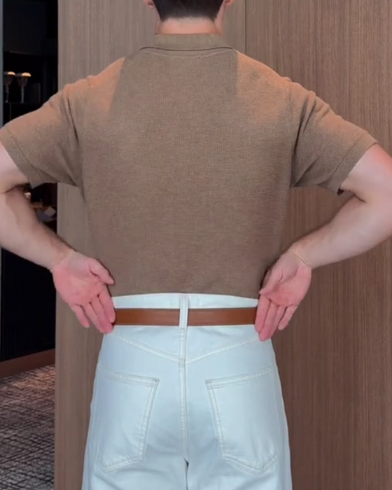 Herre-T-Shirt Med Løs Pasform – Afslappet Polokrave