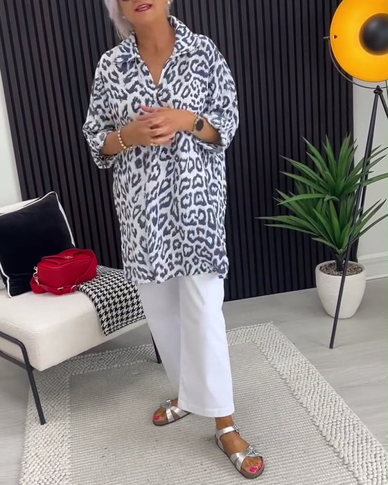 Bluse Krave Leopardtryk