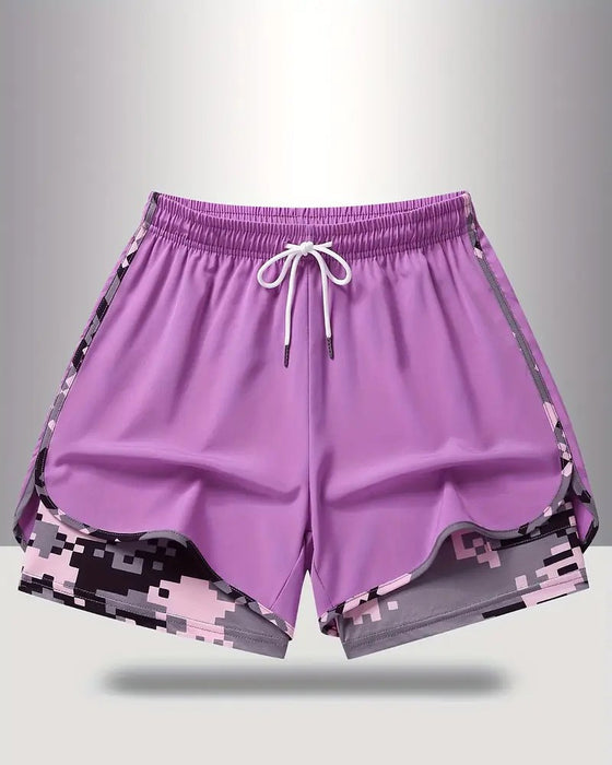 Shorts Snøre Camo Patchwork Anti-Eksponering