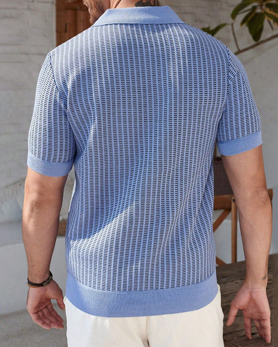 T-Shirt Herre Nedfalds Krave Lodret Stribe