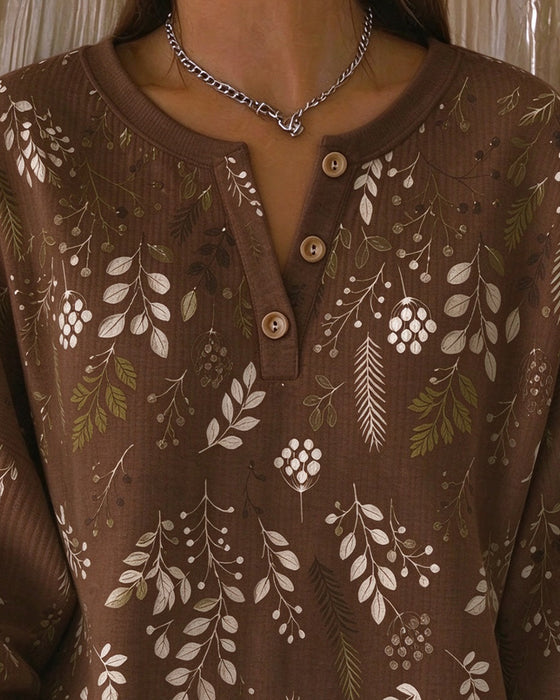 Sweatshirt Vaffel Henry Krave Blomstermønster