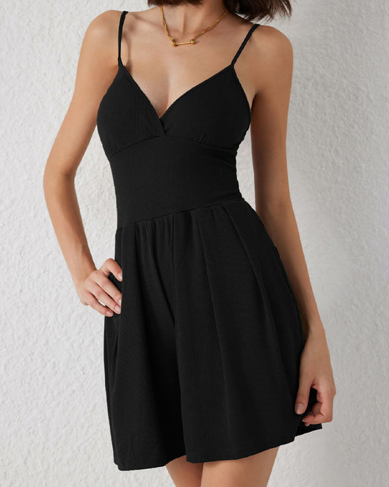 Ensfarvet Afslappet Jumpsuit