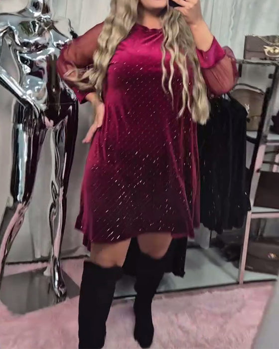 Kjole Mesh Langærme Elegant