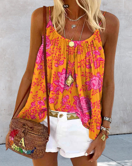 Tank Top Camisole Trykt Casual
