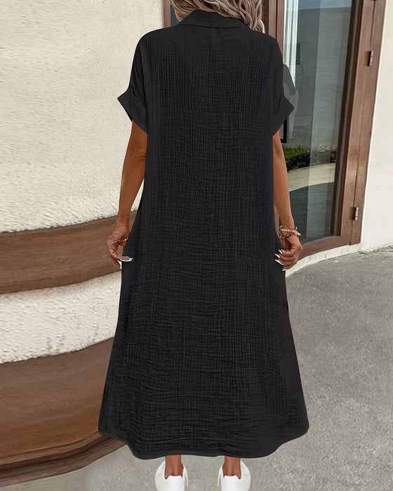 Kjole Poloskjortestil Lomme