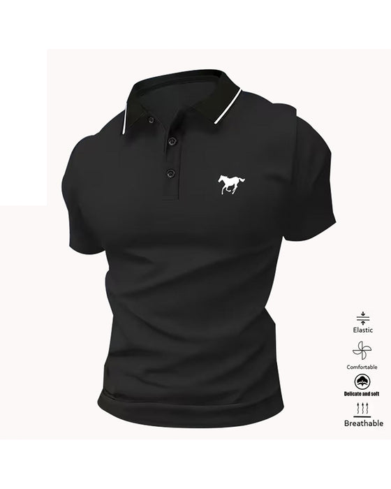 Herre T-shirt Med Krave, Kortærmet
