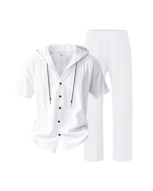 Herre Letvægt Hætte Todelt Sæt Til Sommer Casual Beklædning