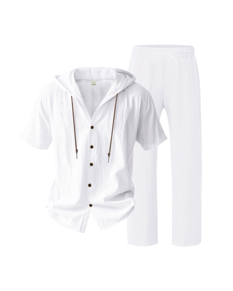 Herre Letvægt Hætte Todelt Sæt Til Sommer Casual Beklædning