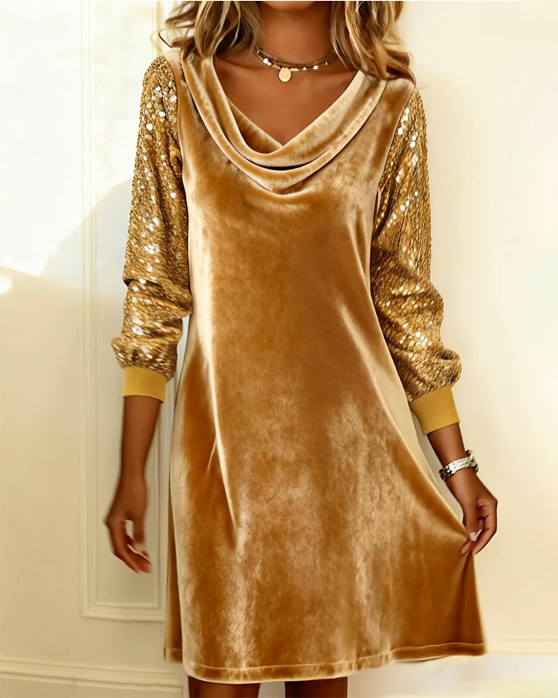 Kjole elegant fløjl og pailletter