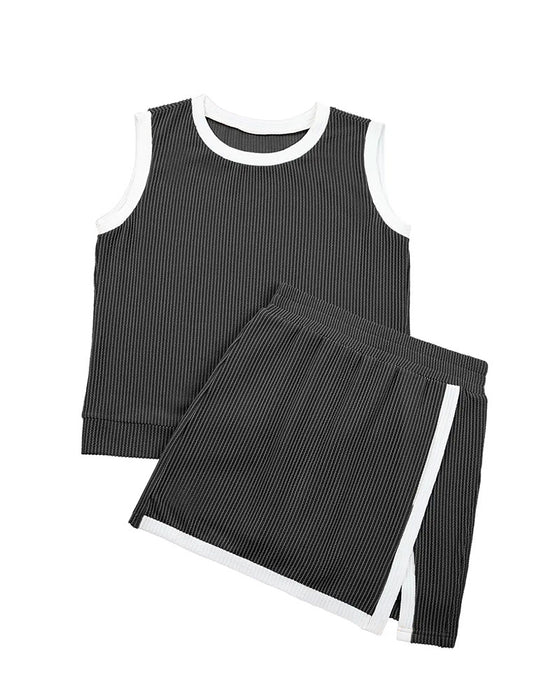 Sæt Stribet Delt Beskyttende Tanktop