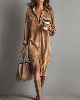 Moderne Og Elegant Kjole Med Krave