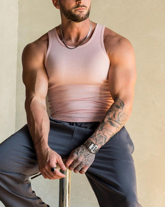 Ensfarvet tanktop (Herre)