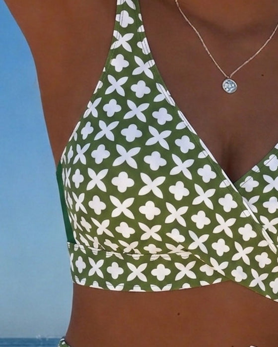 Bikini Fire Blad Blomst Kryds Omslag