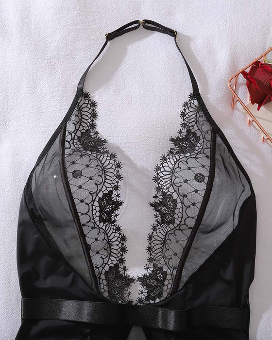 Gennemsigtig Rygfri One-Piece Undertøj Med Udskæringer