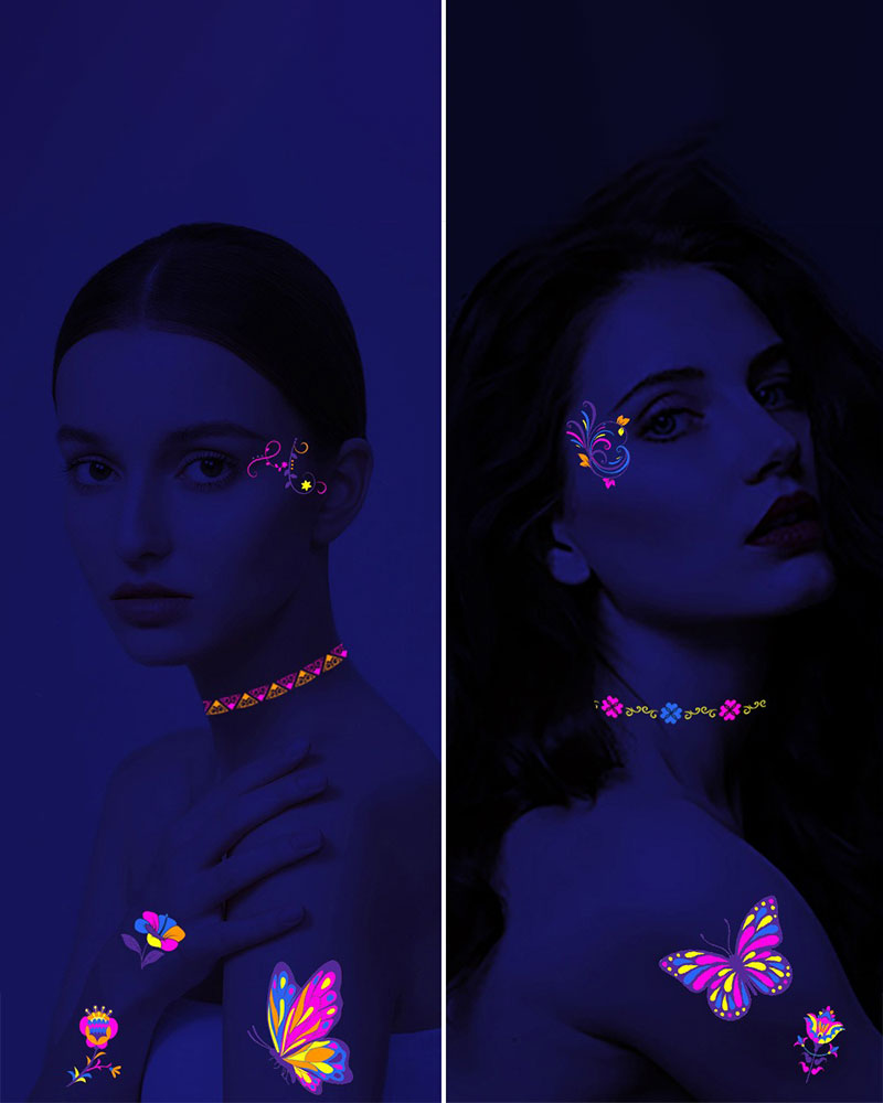 Fluorescerende Tatoveringsklistermærker