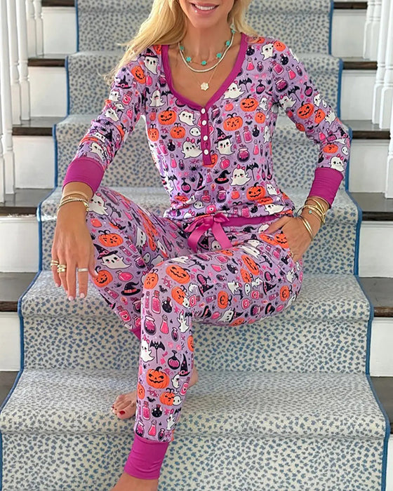 Sæt Halloween Tema Pyjamas