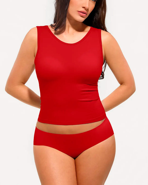 Tanktop Stribet Indbygget Bh