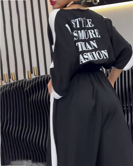 Jakkesæt V-Hals Uregelmæssig Løse Bukser