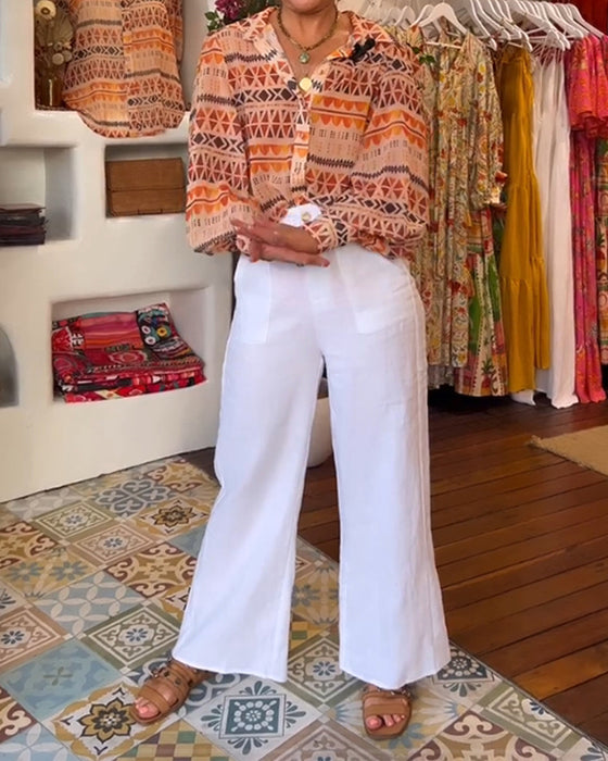 Skjorte med retro print