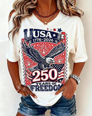 T-Shirt Crew Neck Eagle Print