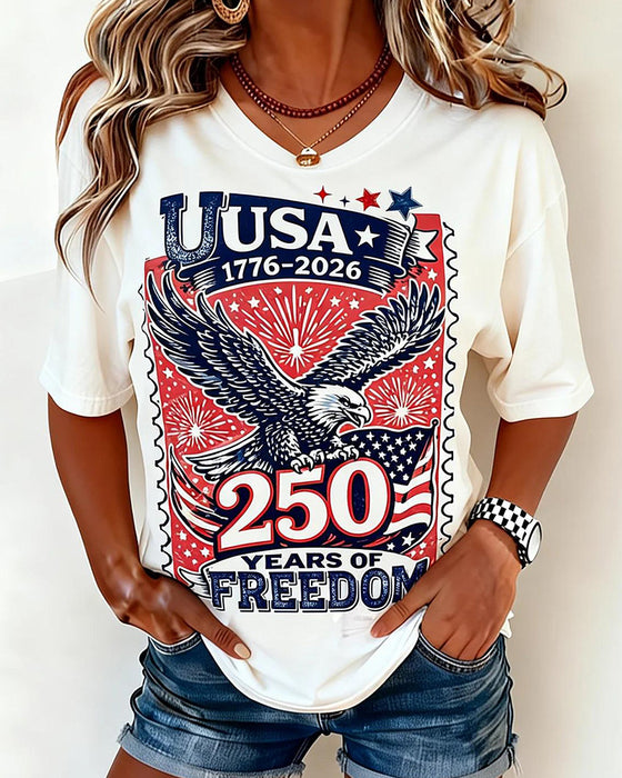 T-Shirt Crew Neck Eagle Print