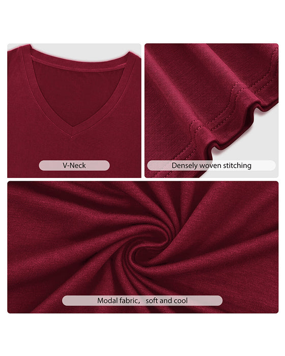 T-Shirt Uregelmæssig V-Hals Casual