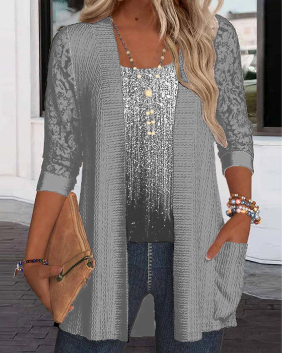 Modetop I Falsk Todelt Design