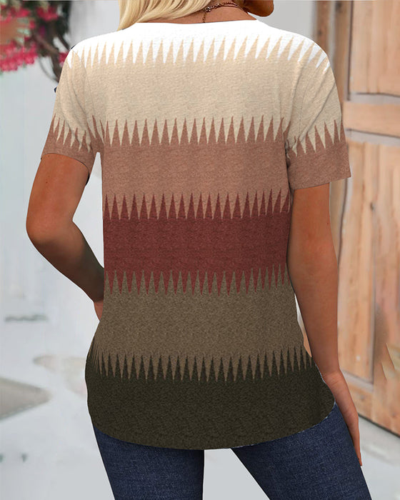 T-Shirt Stilfuld Komfortabel Mønstret