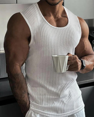Tank Top Ensfarvet Lodret Stribet