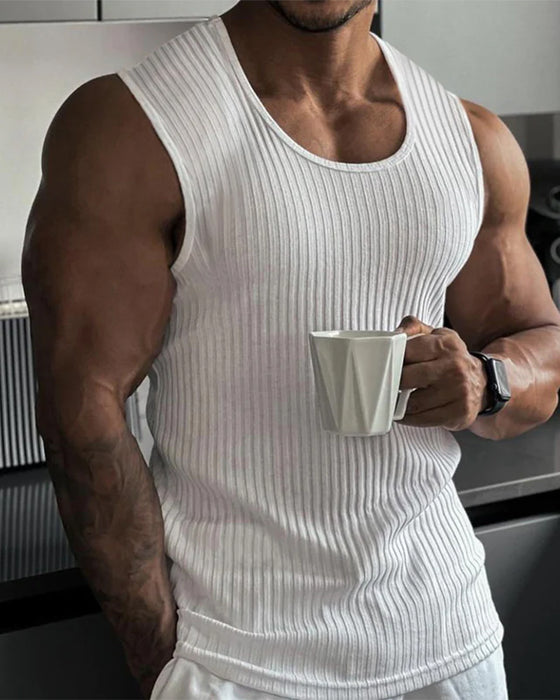 Tank Top Ensfarvet Lodret Stribet