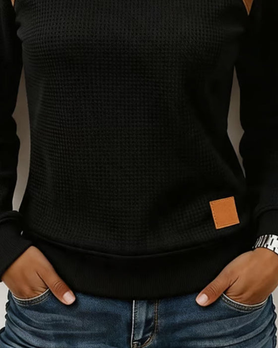 Sweatshirt Skulderknap Sammensat Mockhals