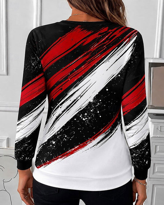 Hoodie Graffiti Tryk Lynlås Pullover