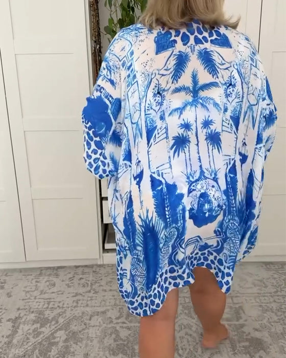 Badedragt Solbeskyttelse Tredelt Printet