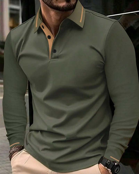 T-Shirt V-Hals Ribbet Solid Farve Herre