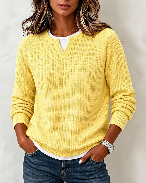 Sweatshirt Ensfarvet Raglan Langærmet