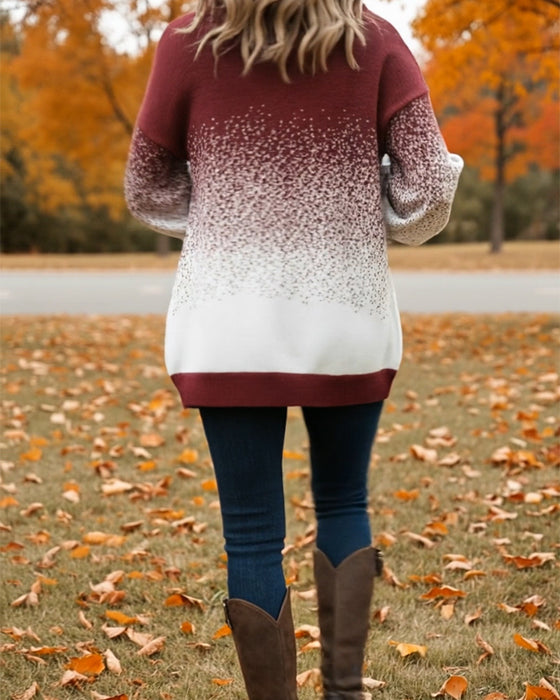 Sweater Kaglehals Gradientmønster