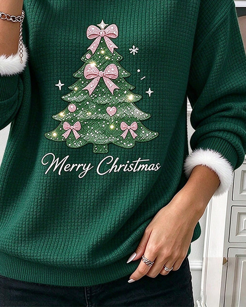 Sweatshirt Juletræ Kontrastfarve