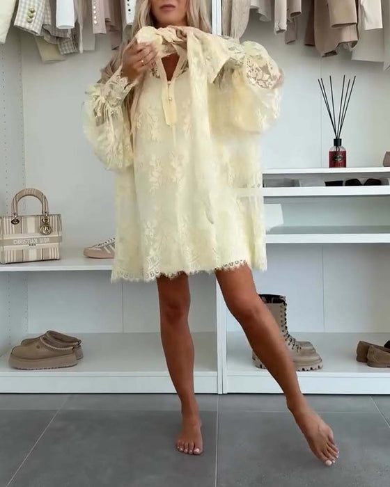 Kjolesæt Løs Afslappet Stil Broderet