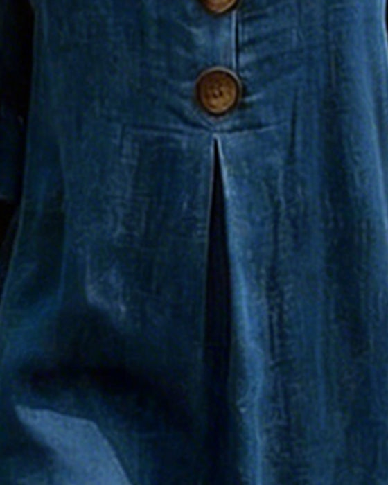 Kjole Firkantet Hals Denim