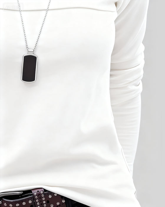 Top Slim Fit Plisseret Langærmet