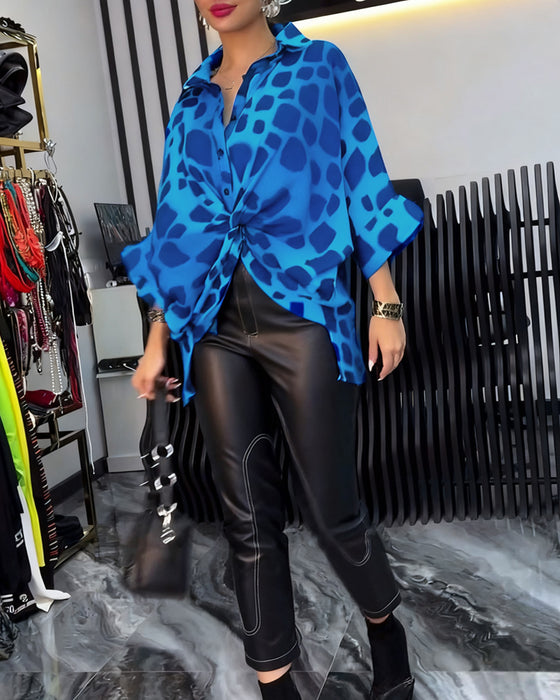 Stilfuld leopardprint skjorte