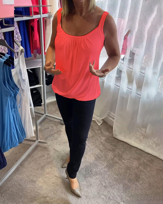 Sæt Plisseret hvid camisole top