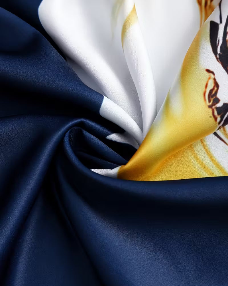 Bluse Lapel Lige Skulder Trykt