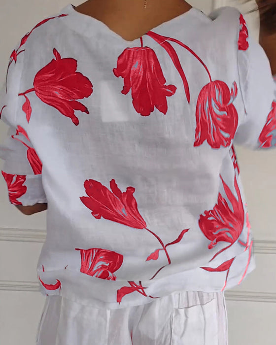 Blomstertop i bomuldsblandinger