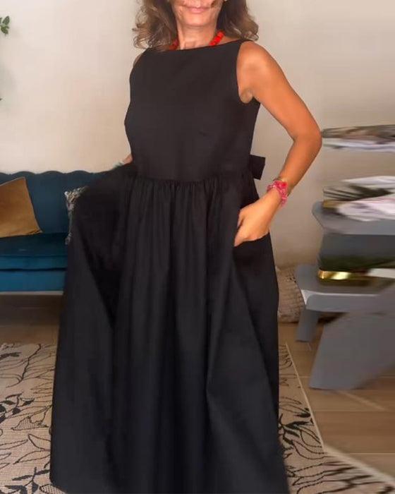 Ryggløs Kjole Med Sløjfe