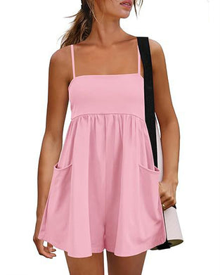 Jumpsuit Ensfarvet Farve Seler Bred Ben