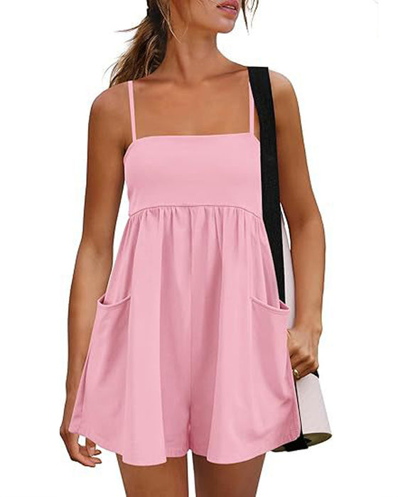Jumpsuit Ensfarvet Farve Seler Bred Ben