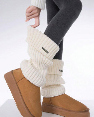 Dame Basis Ensfarvede Benvarmere Med Metalletiket, Minimalistisk Damemode