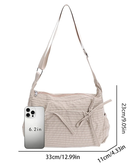 Taske Sløjfe Terningmønstret Crossbody